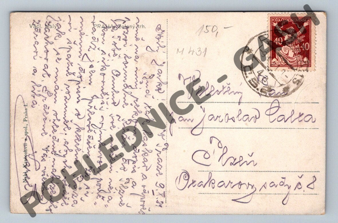 Pohlednice trh na Zelňáku Václav Malý (M431)