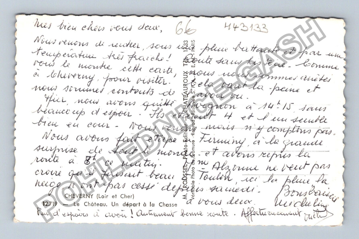 Pohlednice Francie Cheverny zámek lov se psy (M43133)