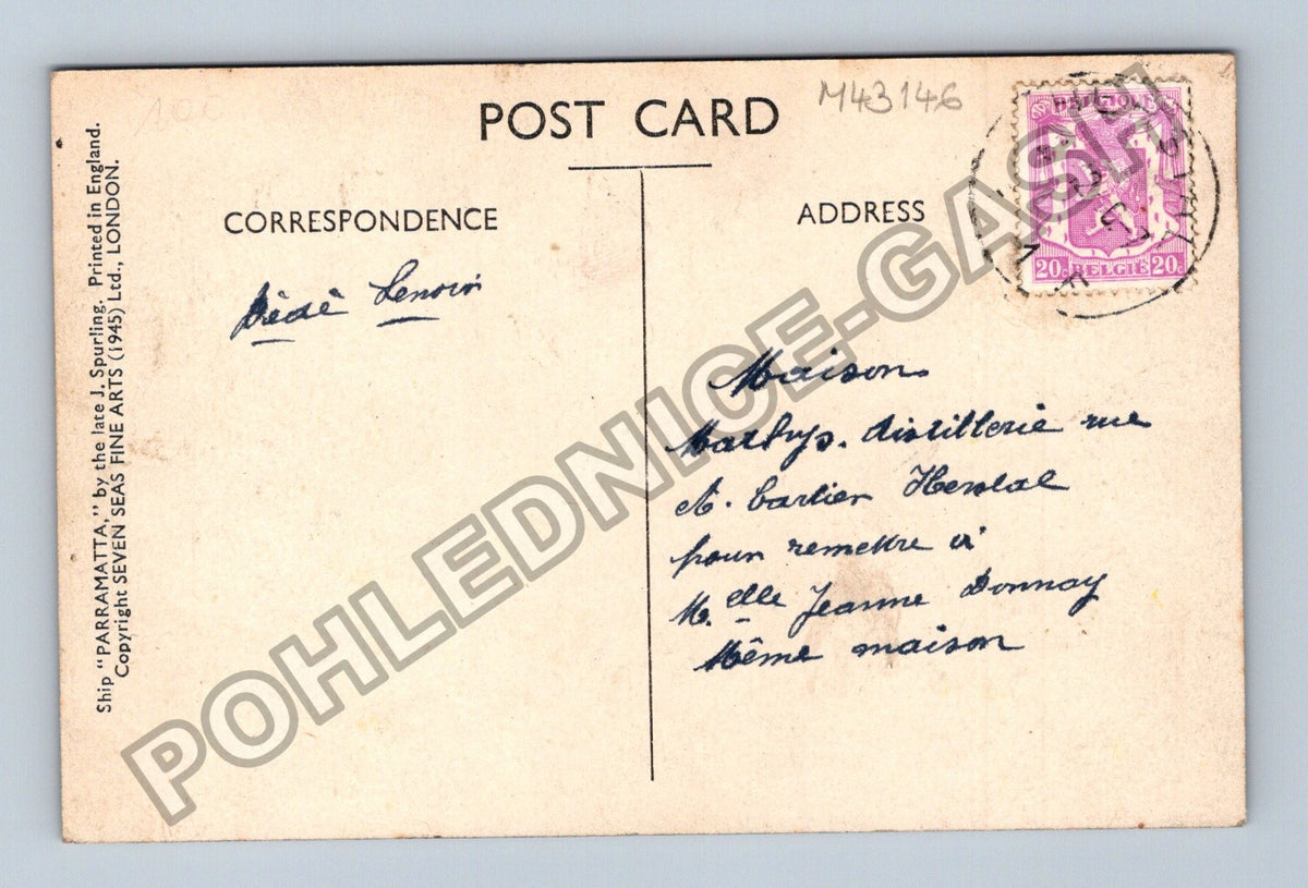 Pohlednice Francie Novoroční přání loď plachetnice 1957 (M43146)