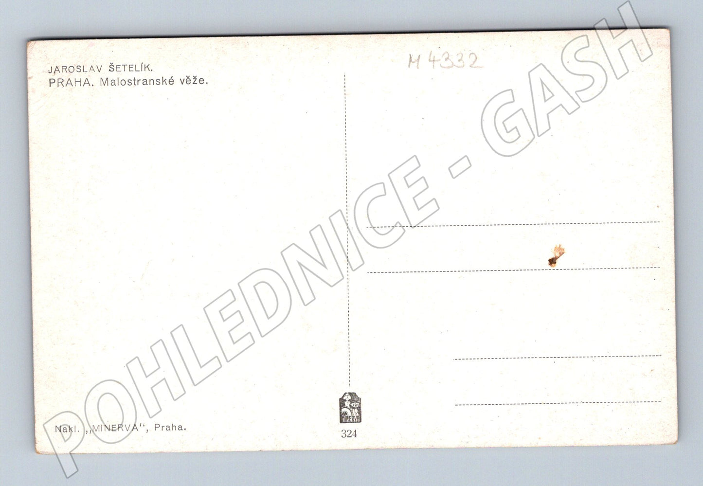 Pohlednice Praha Malostranské věže J. Šetelík (M4332)