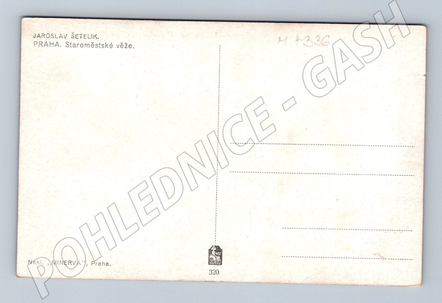 Postcard Prague Old Town Towers Šetelík Minerva (M4336)