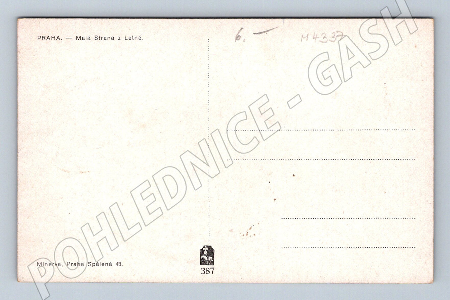 Pohlednice Praha Malá Strana z Letné historický motiv (M4337)
