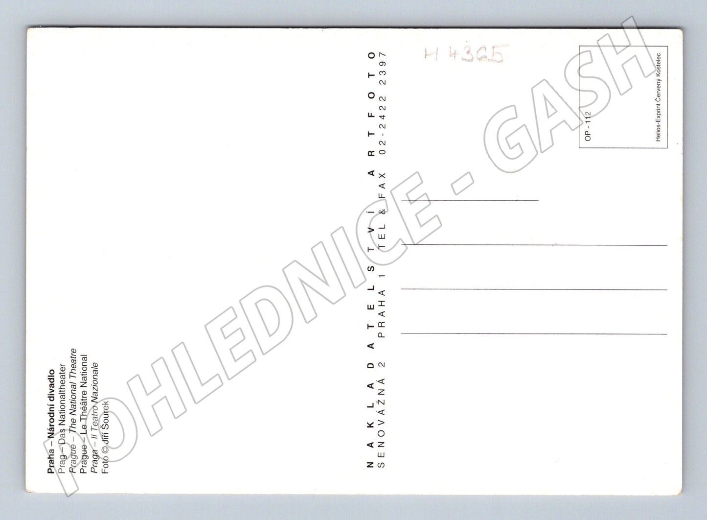 Pohlednice Praha Národní divadlo Artfoto (M4365)