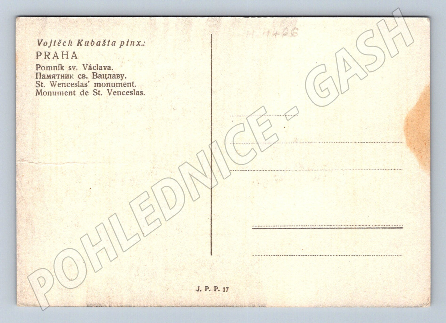 Pohlednice Praha pomník sv Václava Kubašta (M4466)