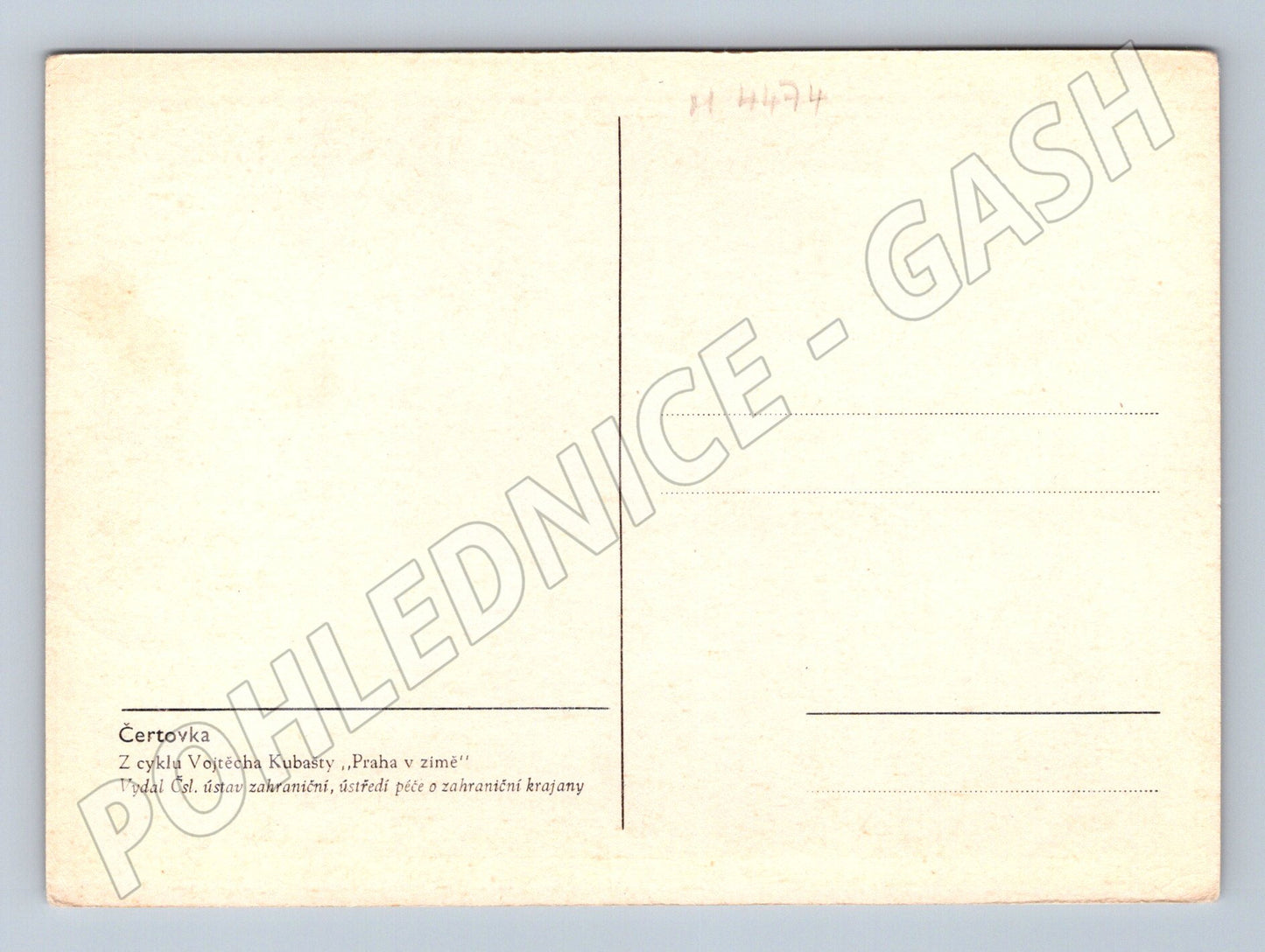 Pohlednice Praha Čertovka v zimě Kubašta (M4474)