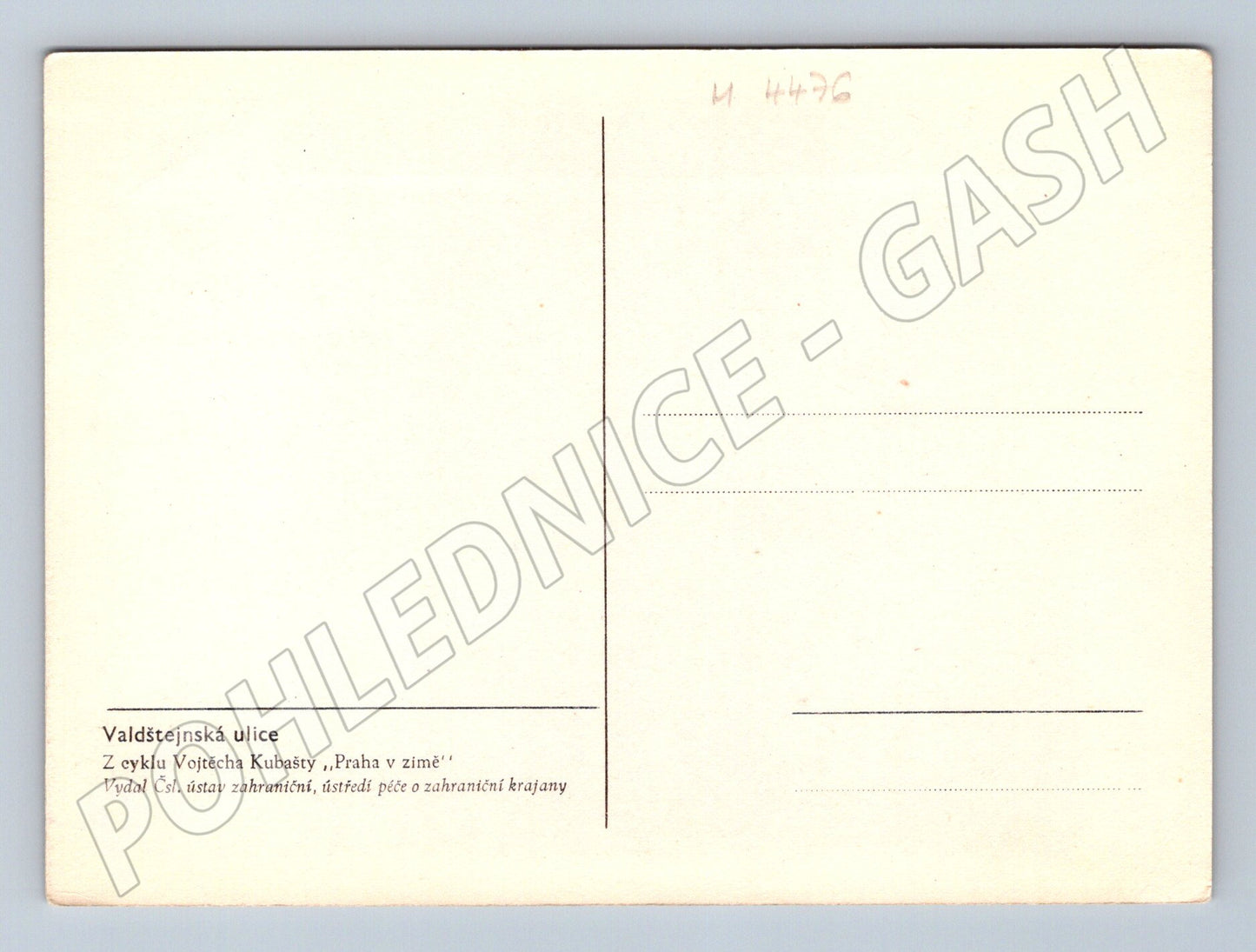 Postcard Prague Wallenstein Street Kubašta (M4476)