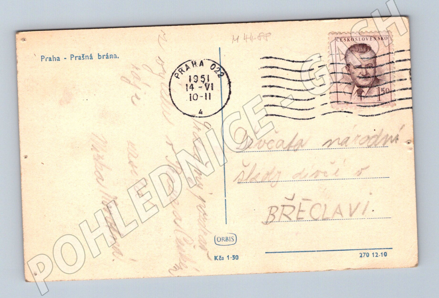 Pohlednice Praha Prašná brána odeslaná (M4488)