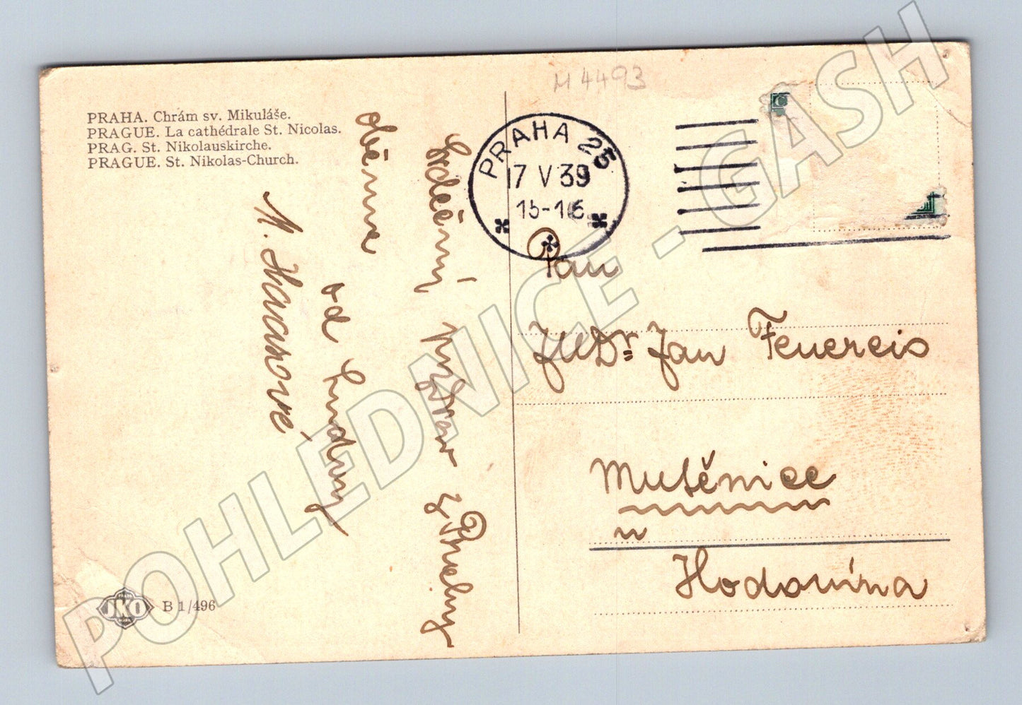 Pohlednice Praha Chrám sv Mikuláše 1939 (M4493)