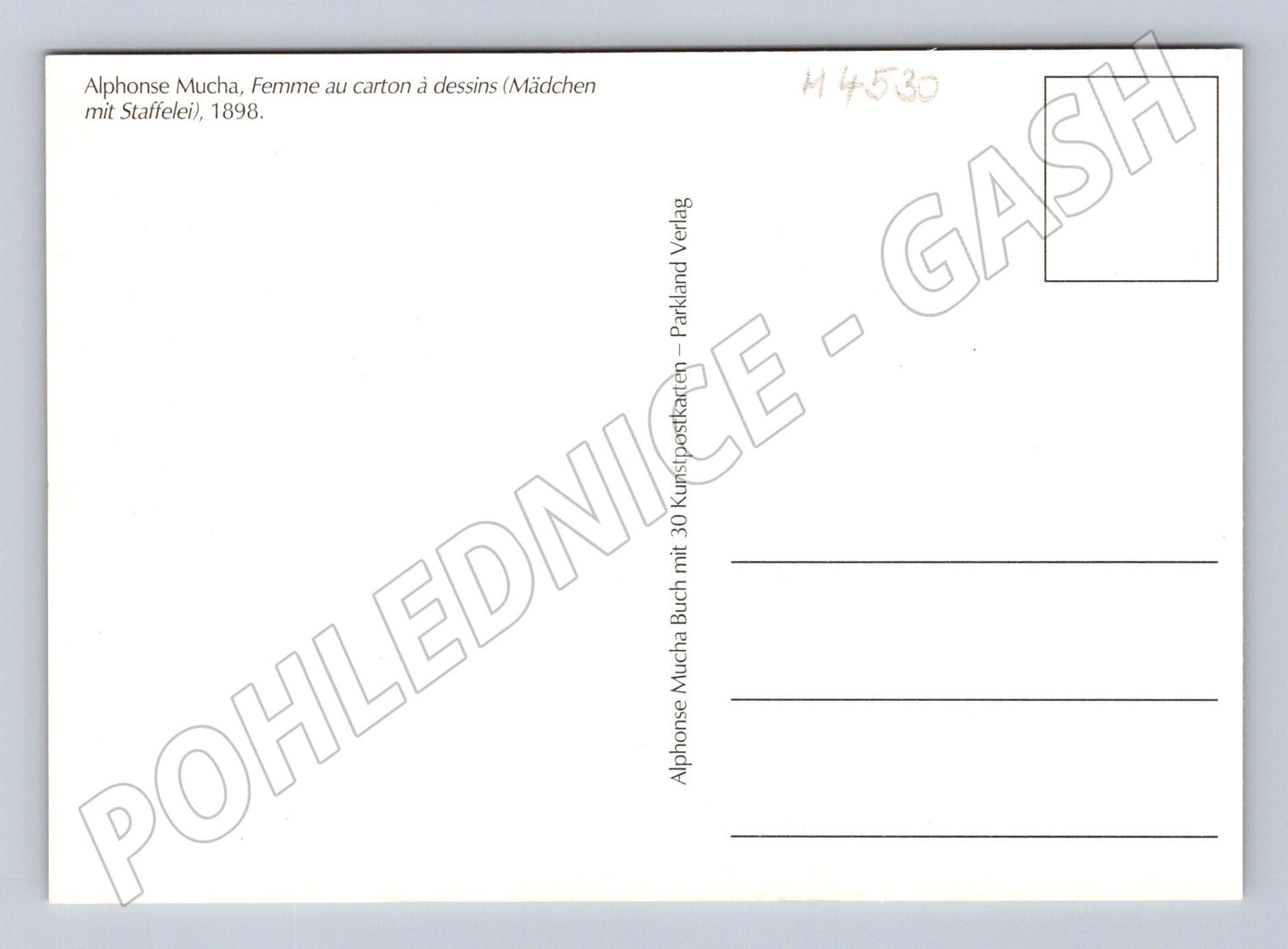 Pohlednice Alfons Mucha Femme au carton a dessins (M4530)