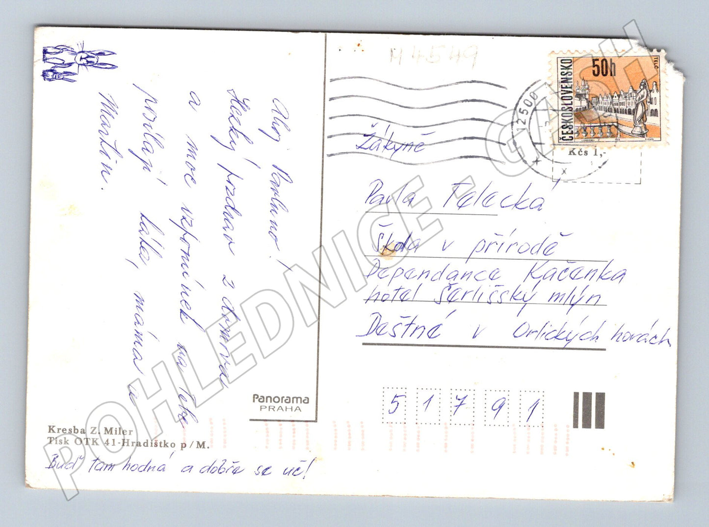 Pohlednice Zdeněk Miler dětský motiv (M4549)