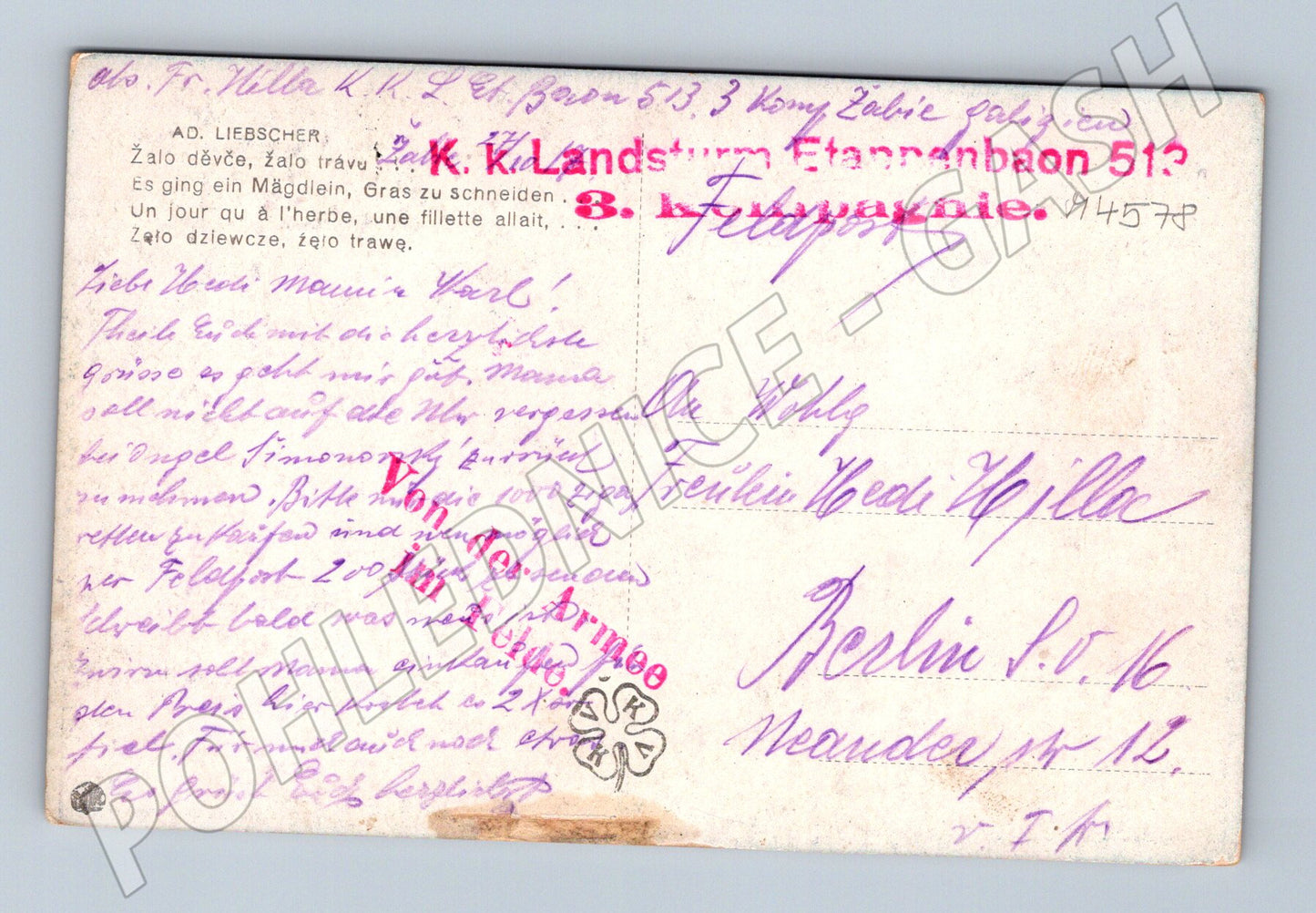 Pohlednice A Liebscher Žalo děvče trávu (M4578)