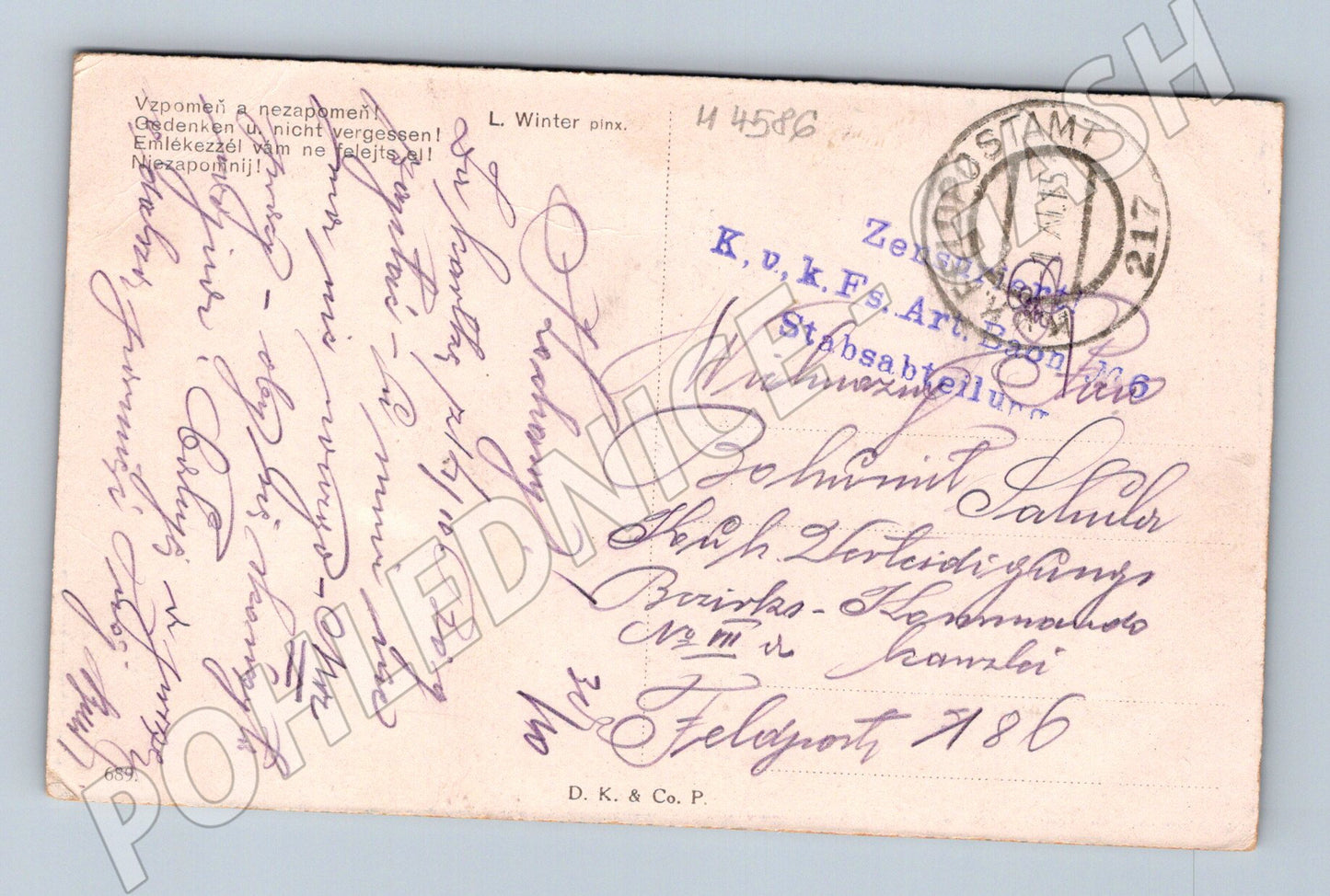 Pohlednice dívka u jezera L Winter (M4586)