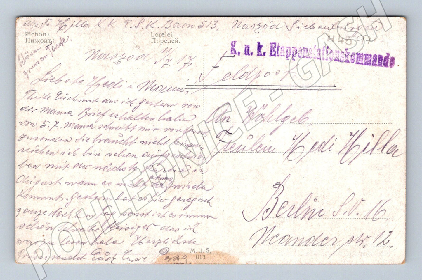 Pohlednice člun na řece romantická scéna (M4597)