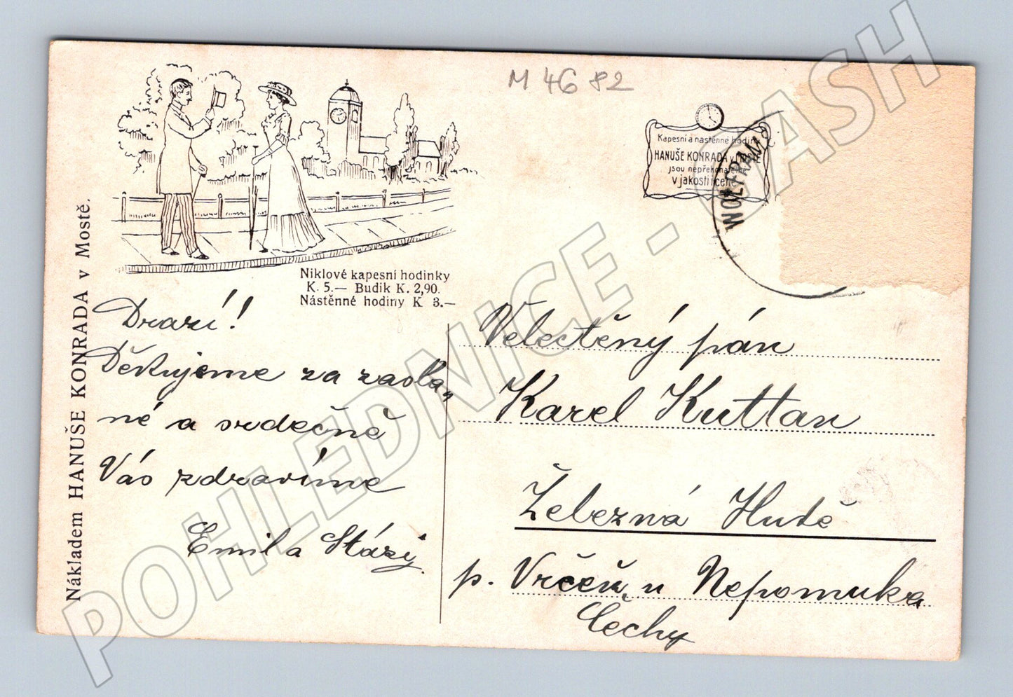 Pohlednice Hanuš Konrad domácí scéna (M4682)