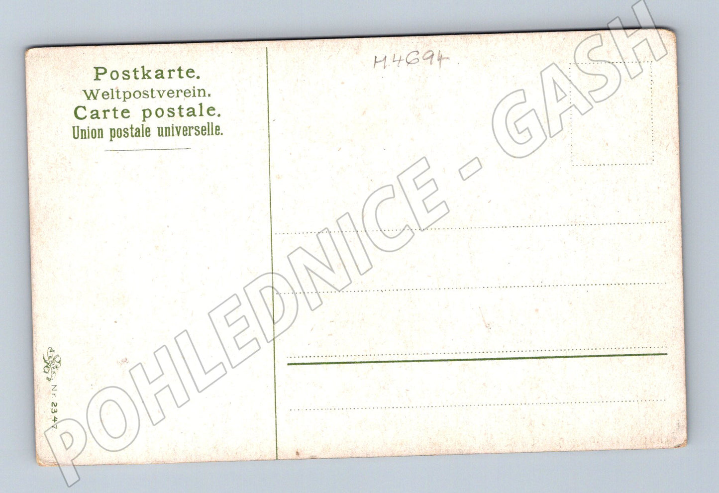 Pohlednice krajina s rybníkem a rybářem (M4694)