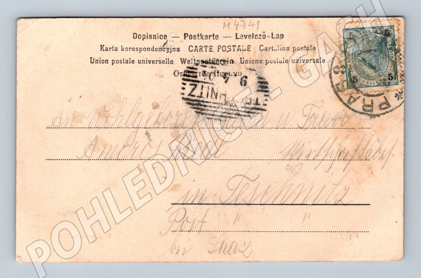 Postcard Prague Wallenstein Palace (M4741)