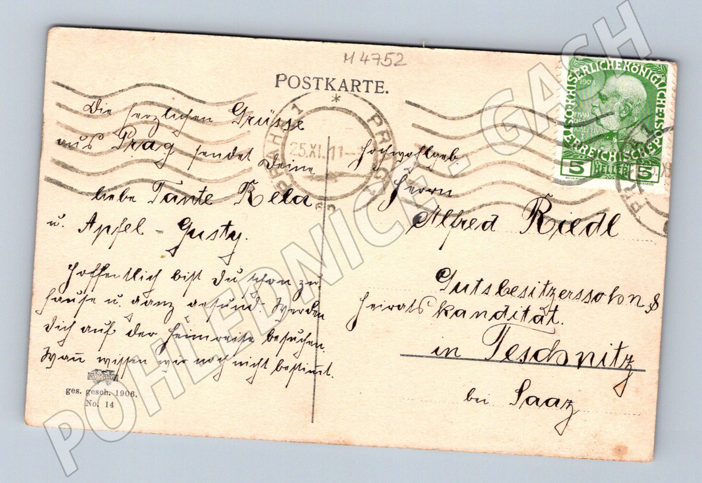Postcard Prague Kadettenschule colored (M4752)