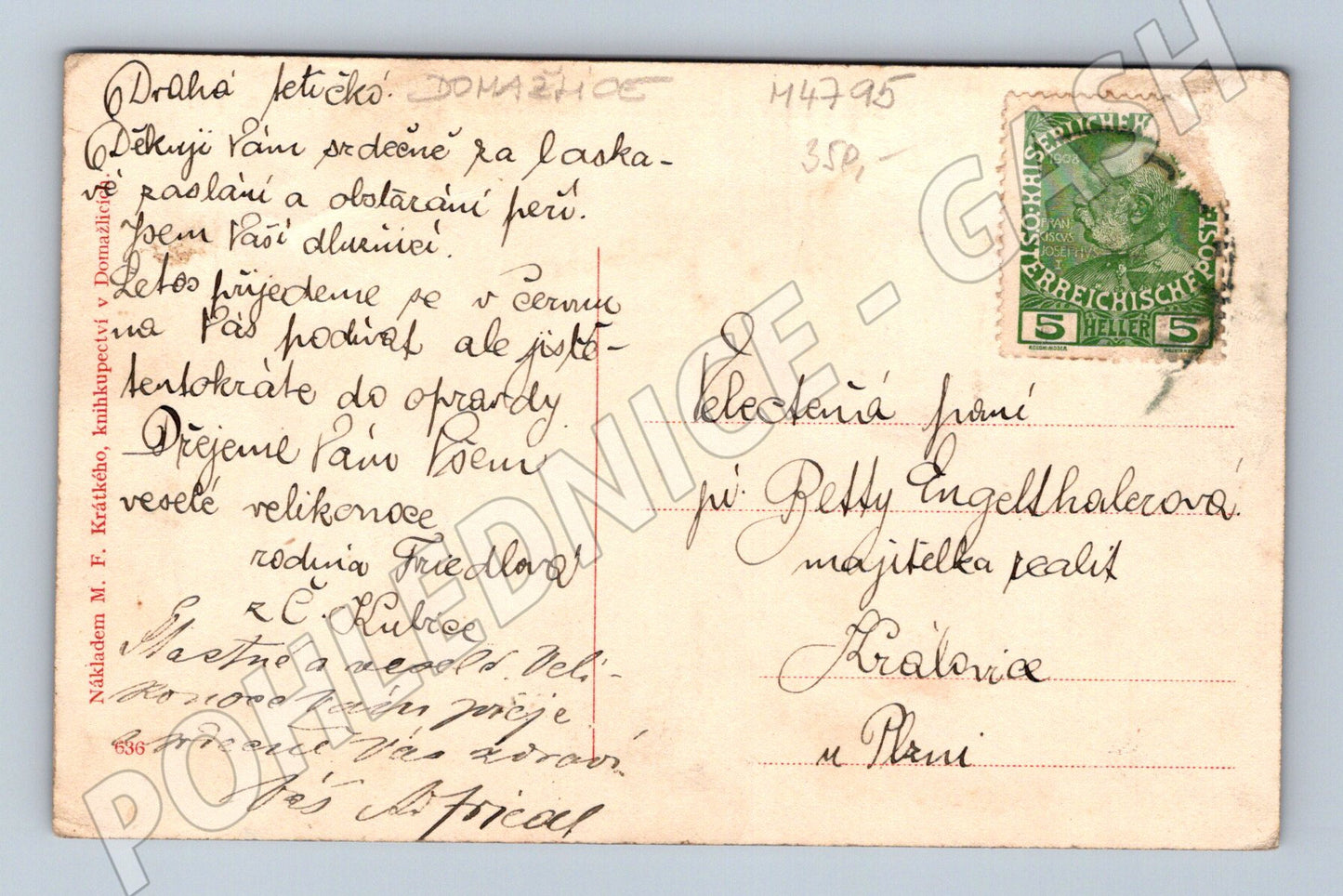 Postcard Čerchov Kurz Tower (M4795)