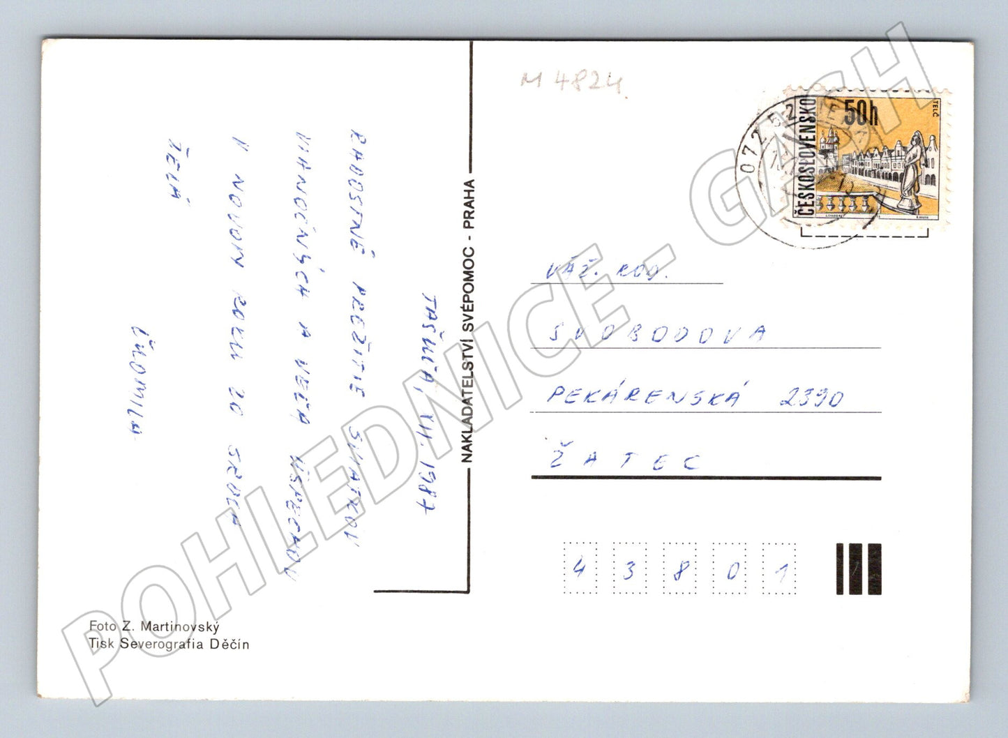 Postcard winter landscape sent (M4824)