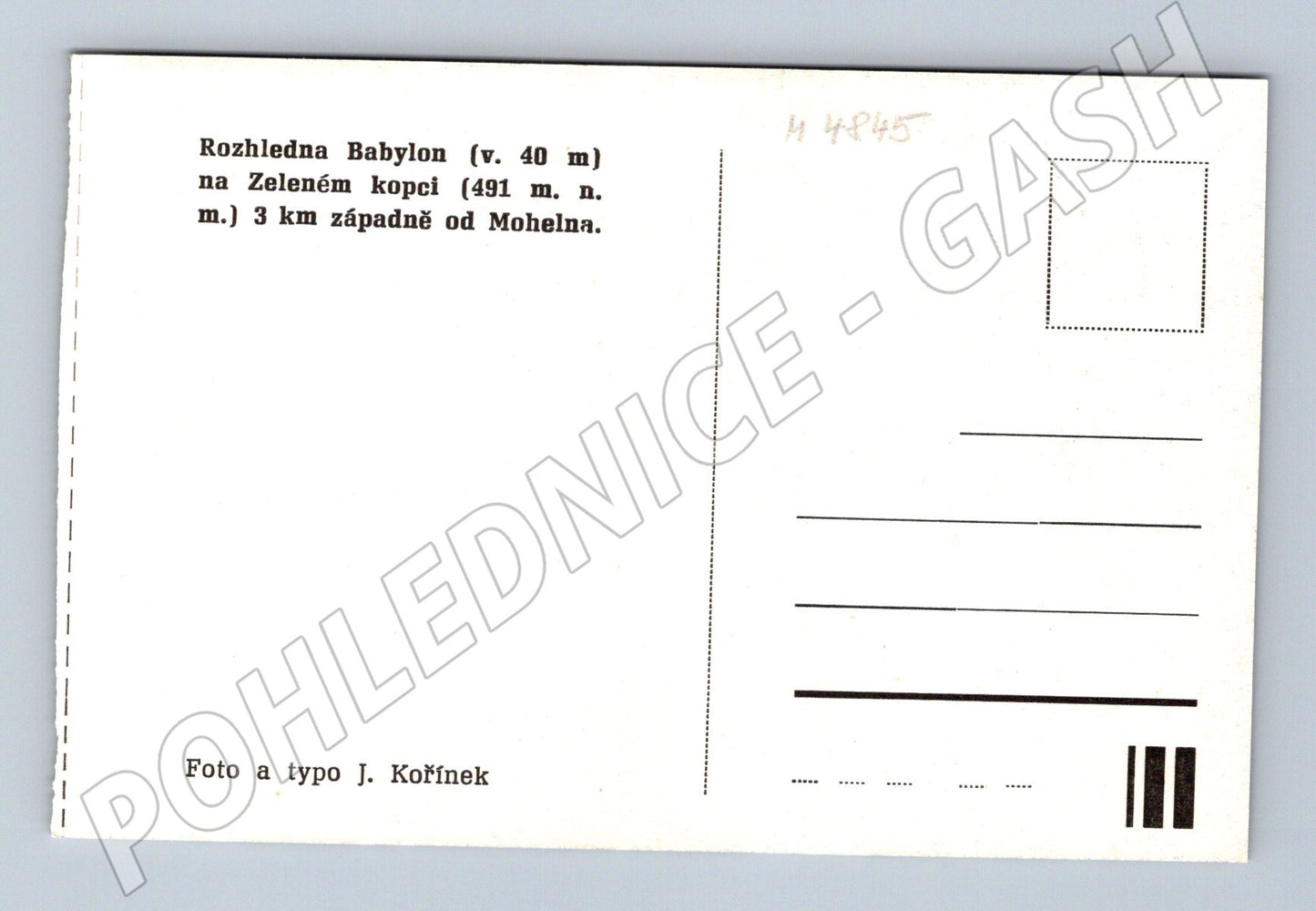 Pohlednice rozhledna Babylon u Mohelna (M4845)