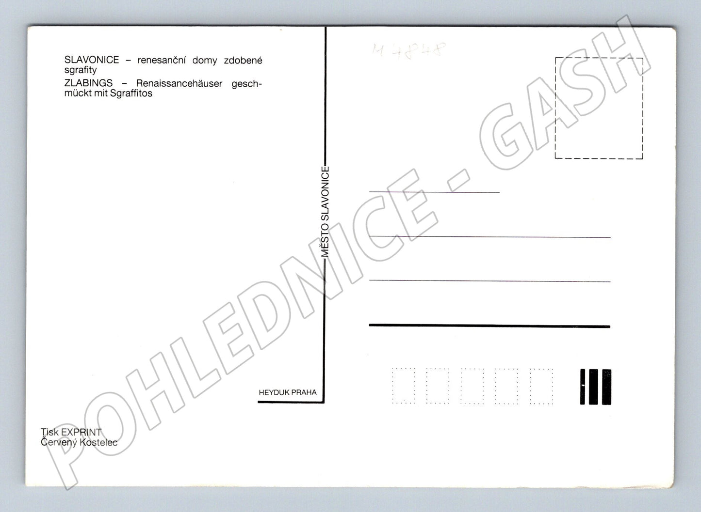 Postcard Slavonice Renaissance houses sgraffito (M4848)