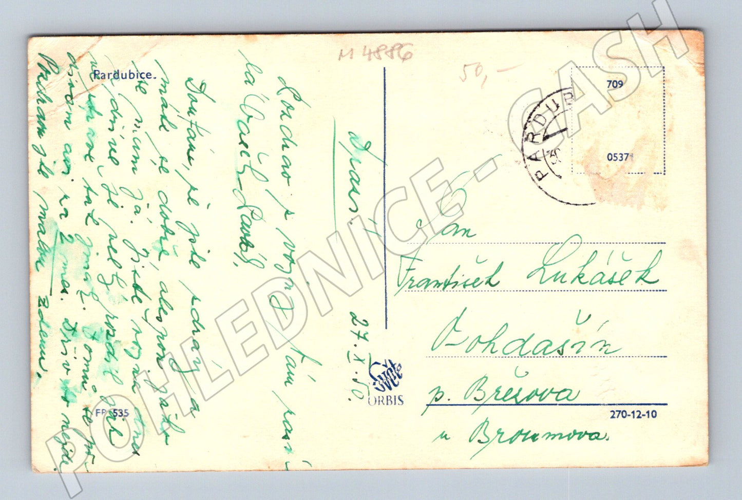 Pohlednice Pardubice historická 1945 (M4886)
