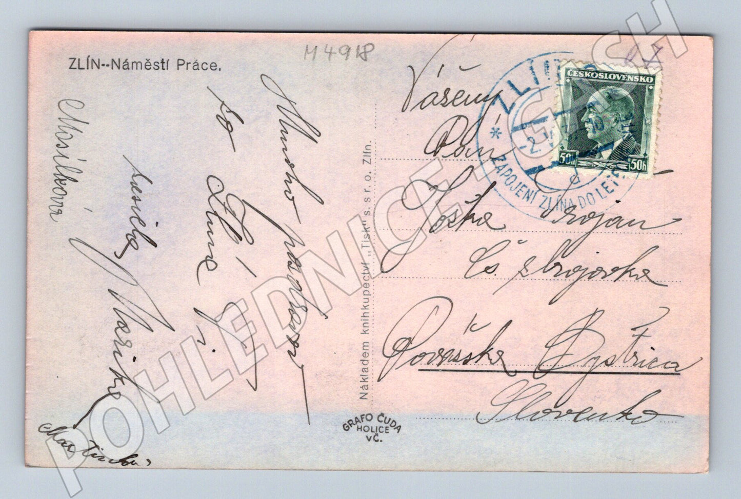 Pohlednice Zlín Náměstí Práce (M4918)
