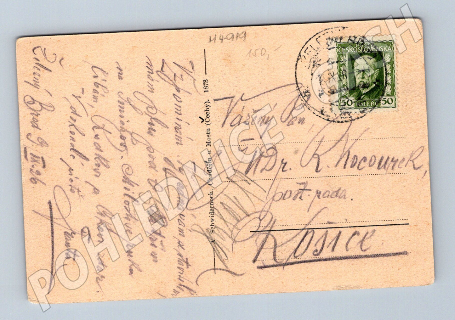 Postcard Železný Brod sent (M4919)