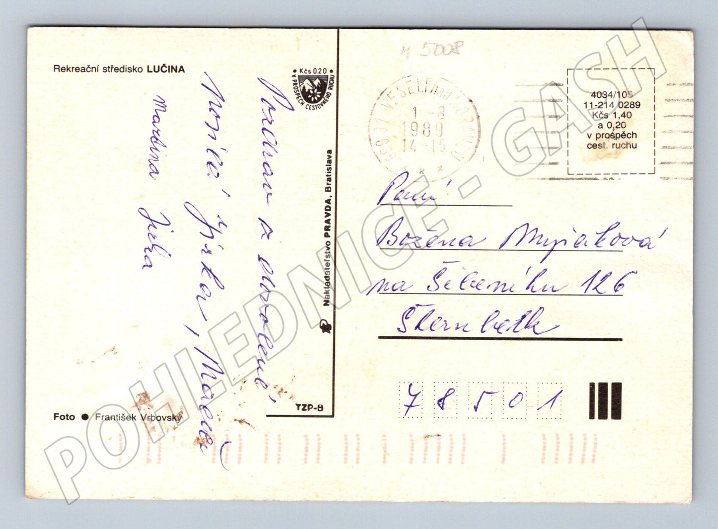 Postcard Lučina Recreation Area (M5008)