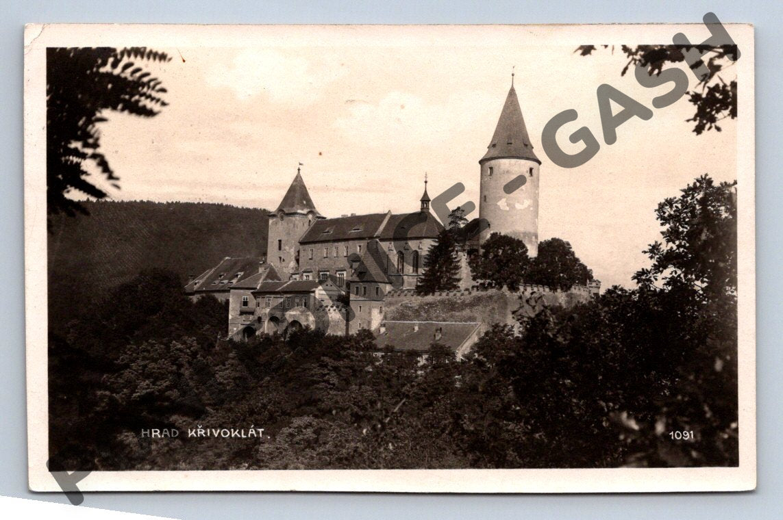 Pohlednice hrad Křivoklát ČSR známka (M503)
