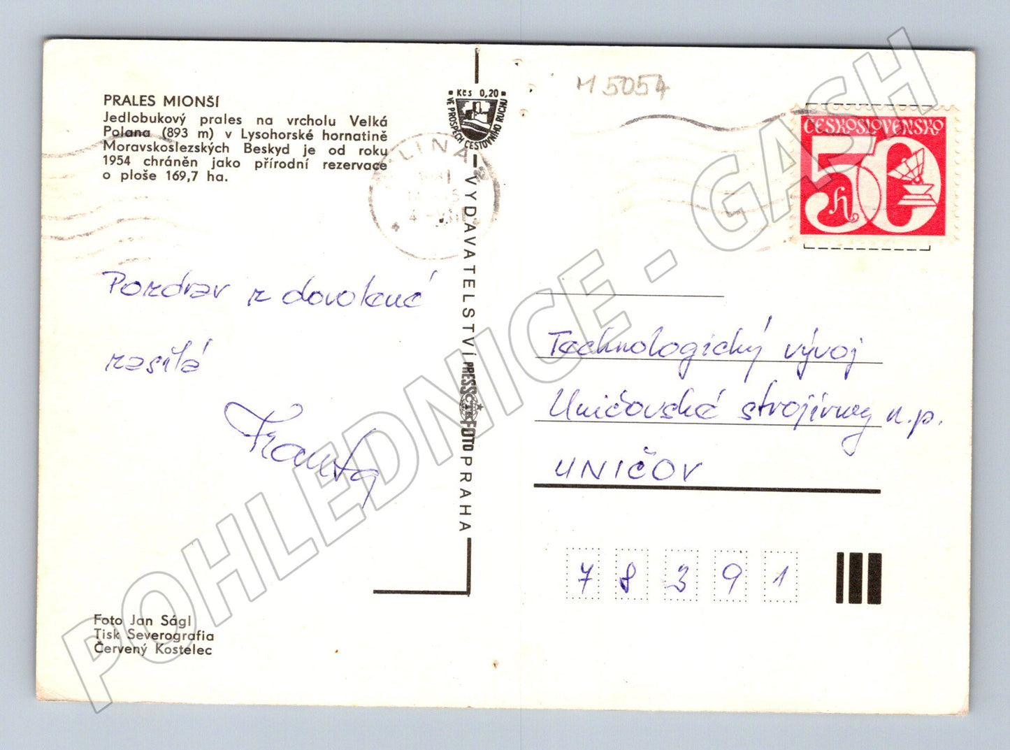Postcard Mionší Primeval Forest Beskydy (M5054)
