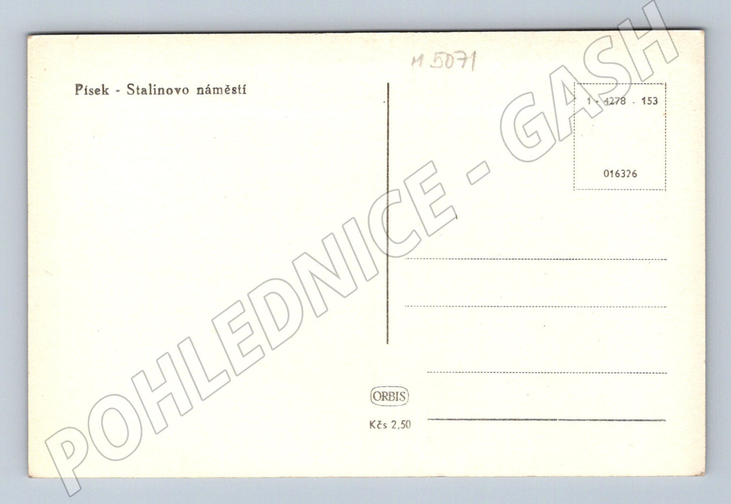 Postcard Písek Stalinovo náměstí (M5071)