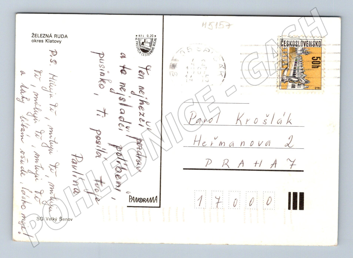 Postcard Železná Ruda winter 1976 (M5157)