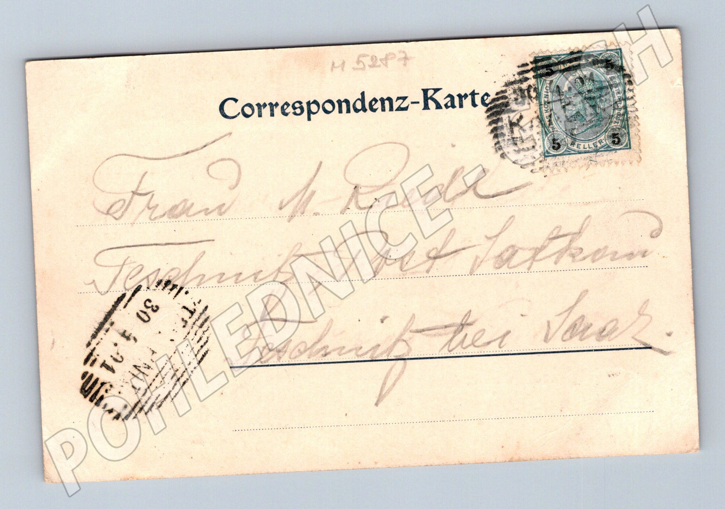 Postcard Kadaň general view 1902 (M5287)