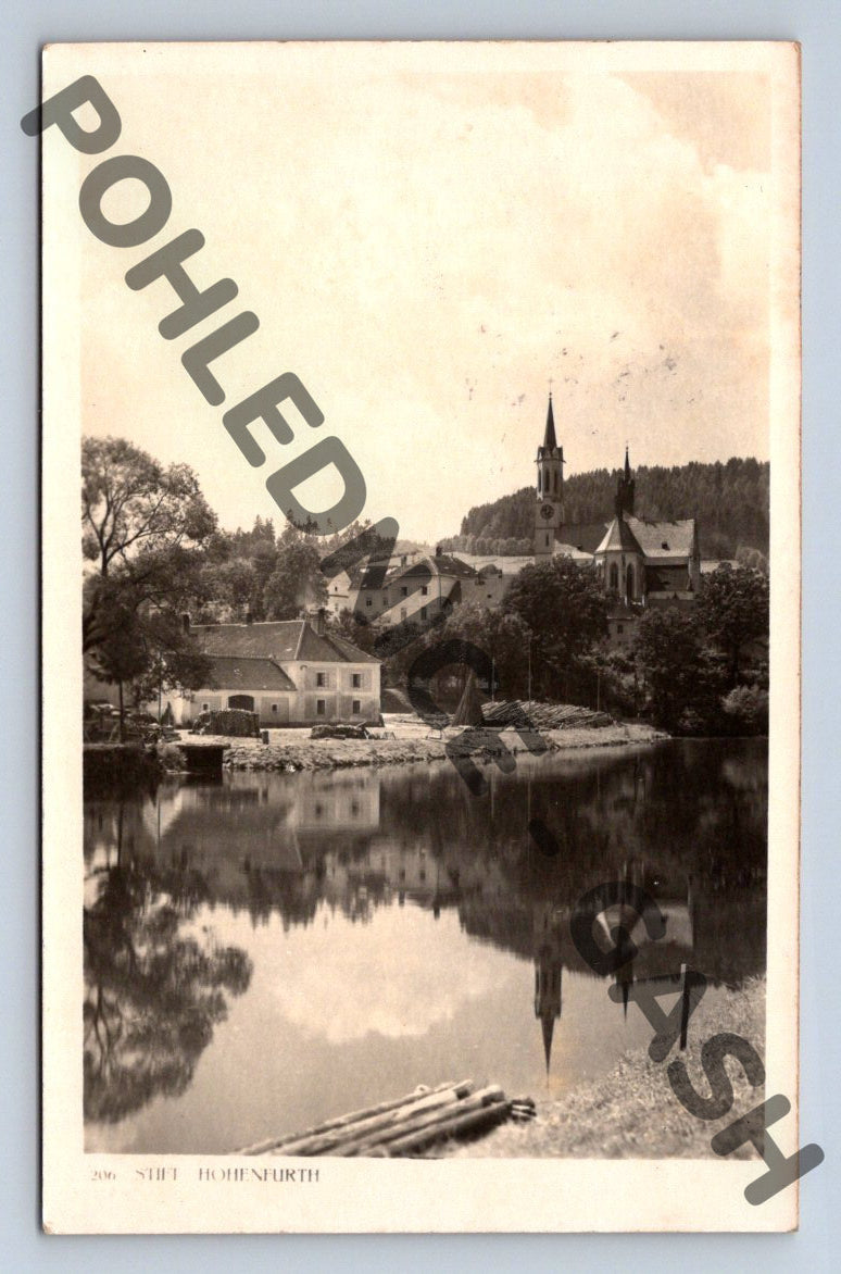 Pohlednice kostel Hohenfurth Vyšší Brod 1934 (M529)