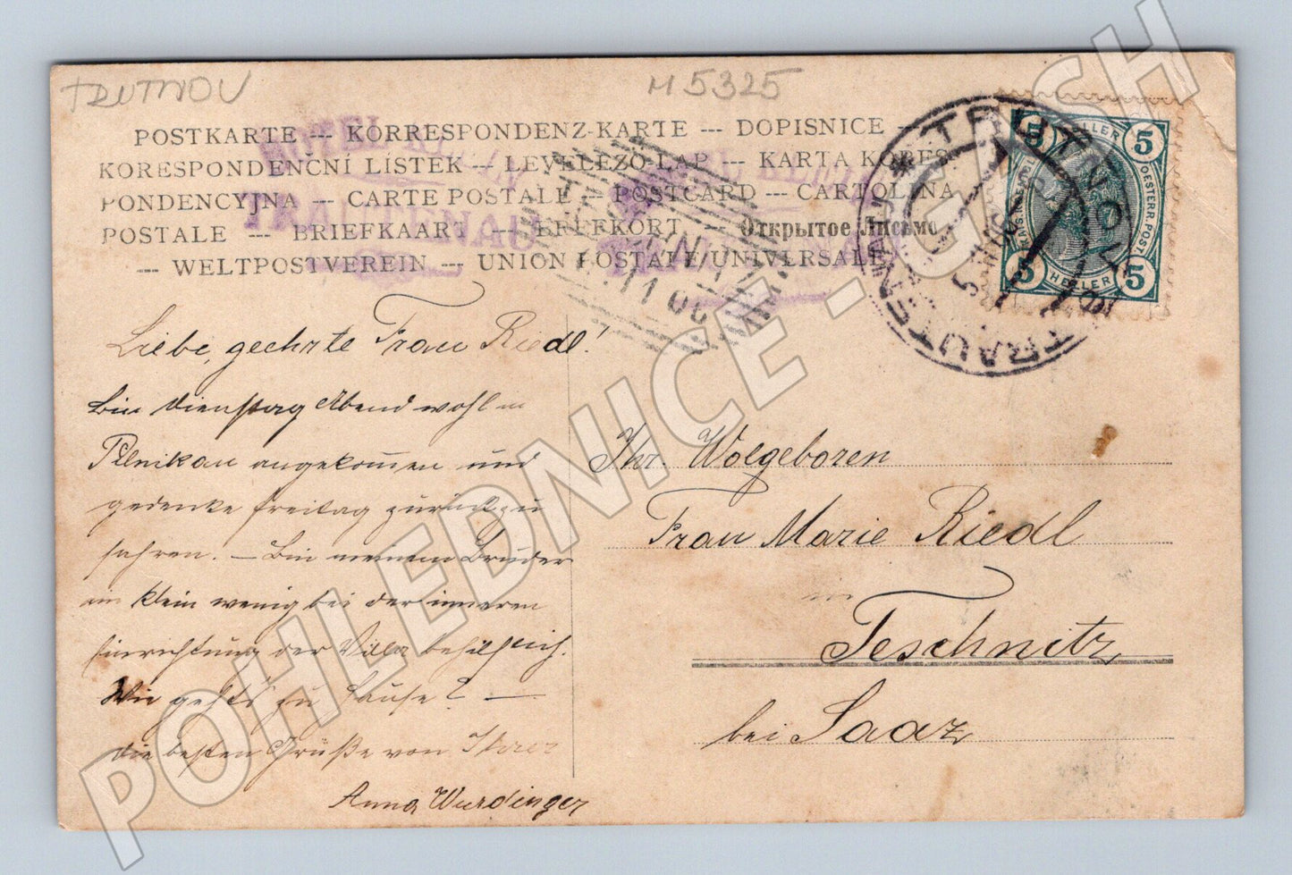 Postcard Trutnov historical villa (M5325)