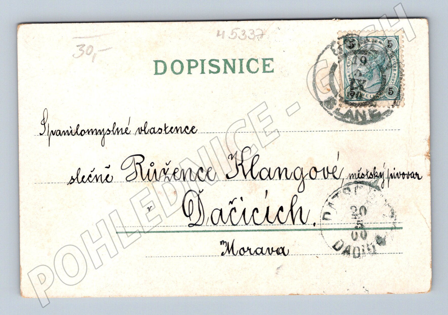 Postcard Bohemia Moravia 1900 countryside (M5337)