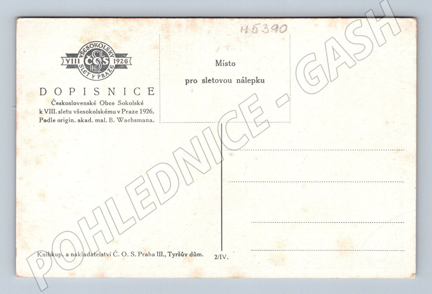 Pohlednice VIII slet Praha 1926 Wachsmann (M5390)