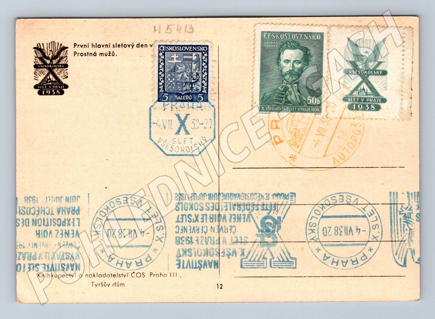 Pohlednice X slet Praha 1938 prostná mužů (M5413)