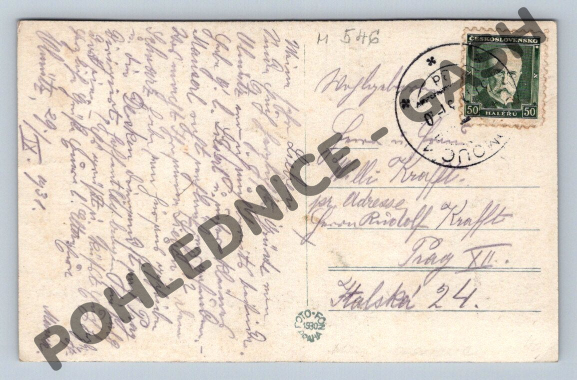 Pohlednice Olomouc Smetanovy sady 1930 (M546)