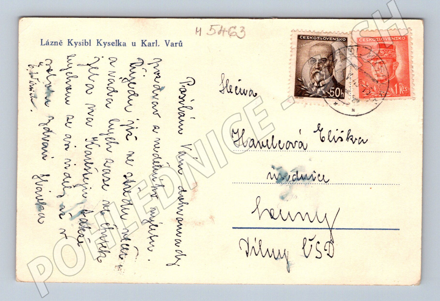 Postcard Kysibl Spa Kyselka near Karlovy Vary (M5463)