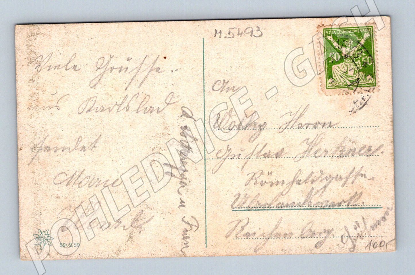 Postcard Karlovy Vary Deer Jump colored (M5493)