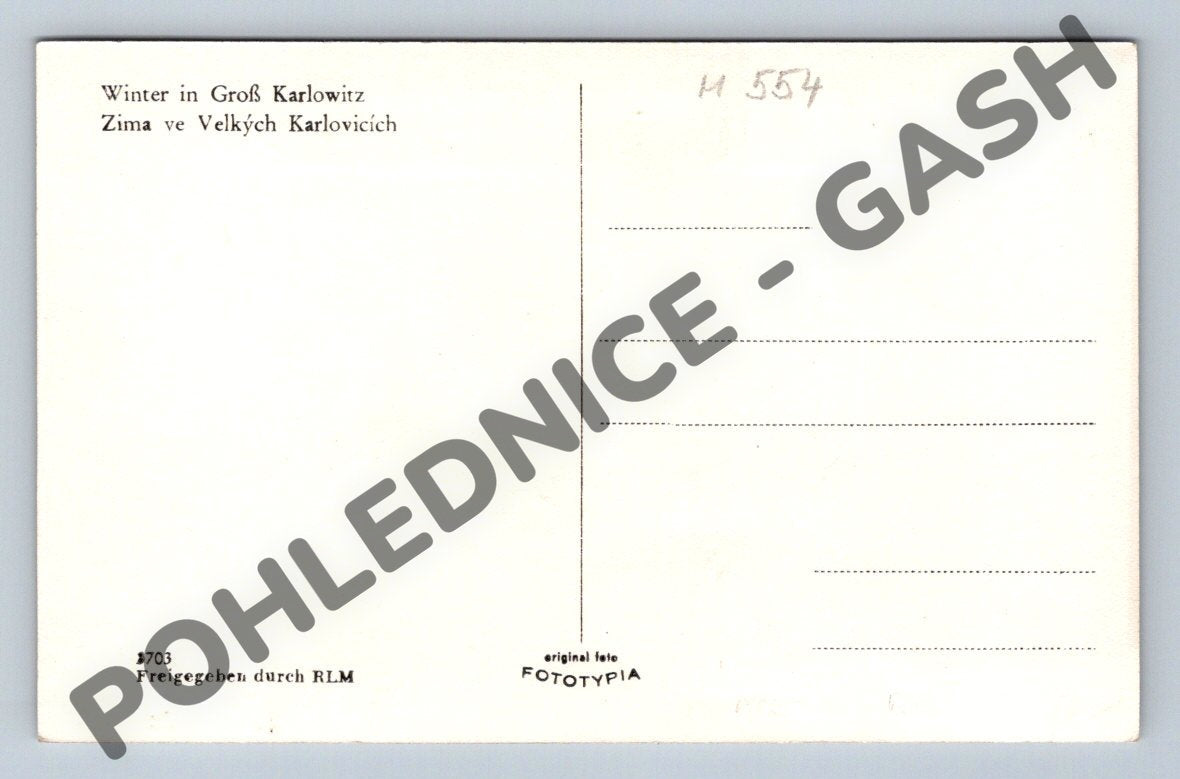 Pohlednice Velké Karlovice zima (M554)