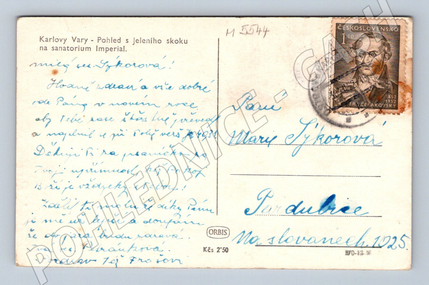 Postcard Karlovy Vary Deer Jump Imperial Sanatorium (M5544)