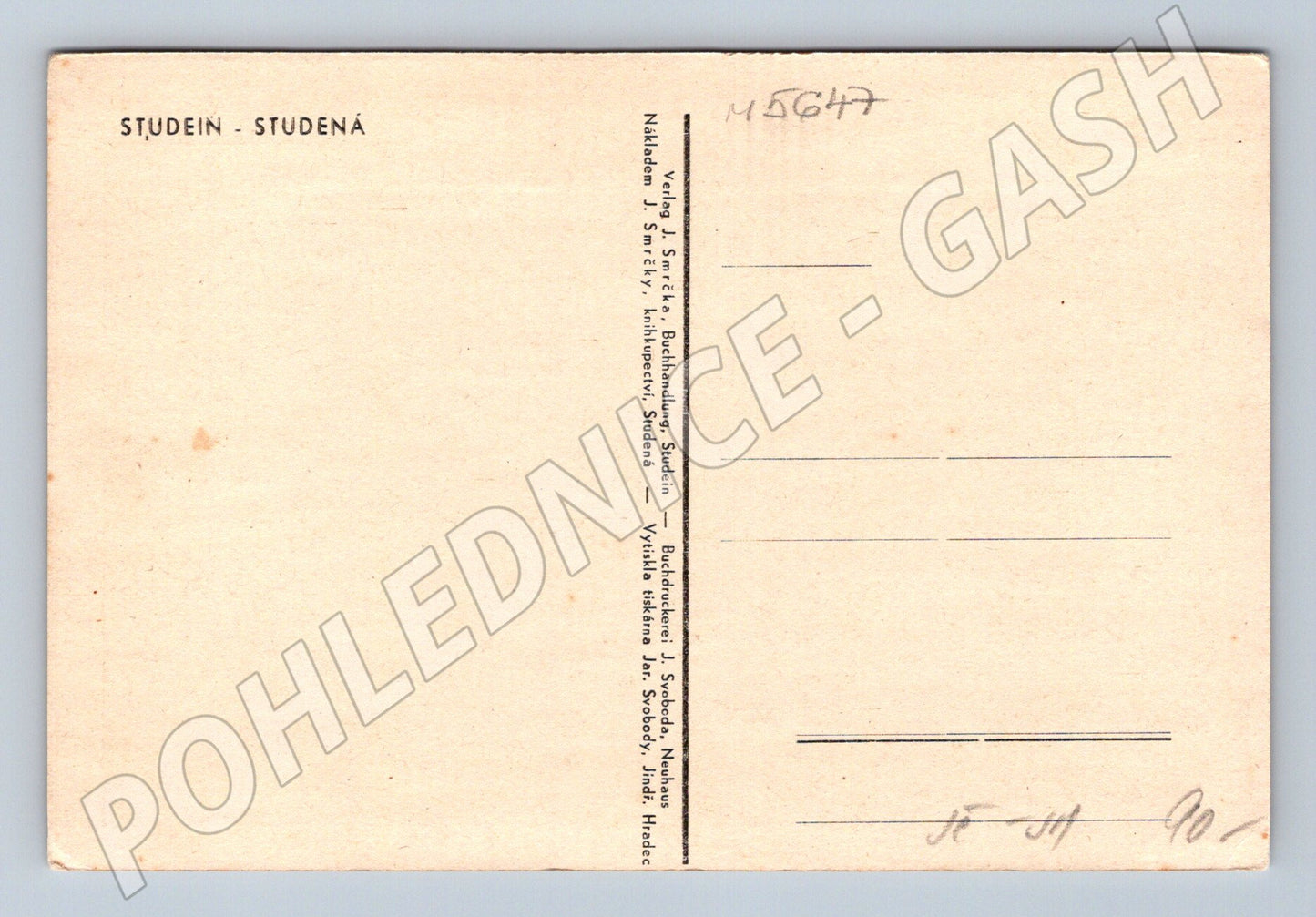 Postcard Studená black and white village motif (M5647)