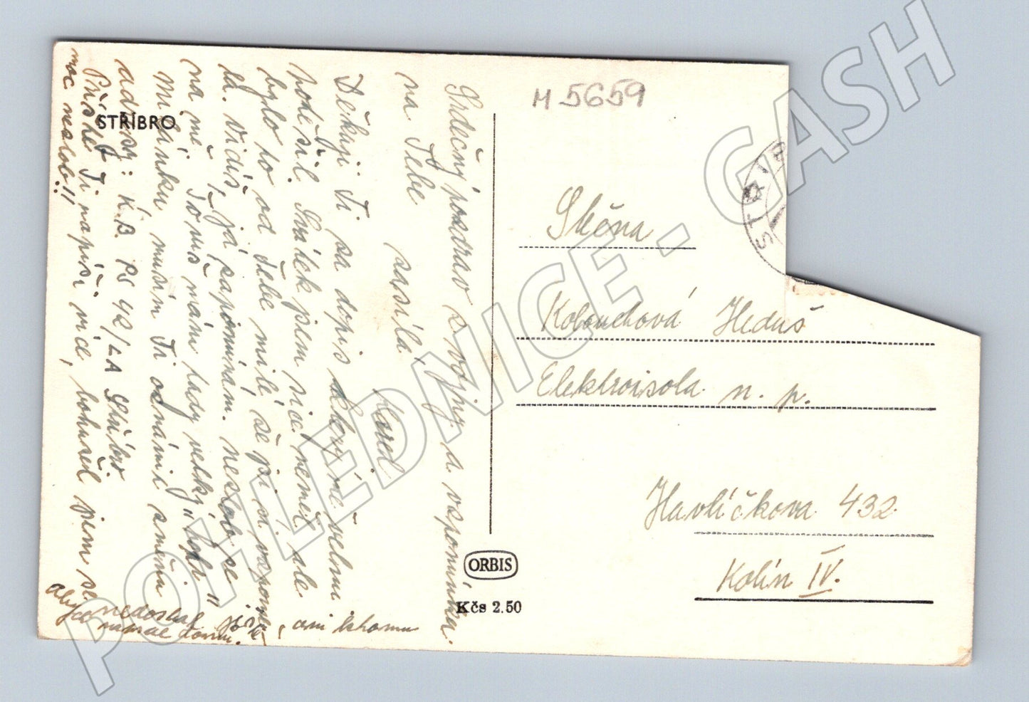 Postcard Stribro historical square (M5659)