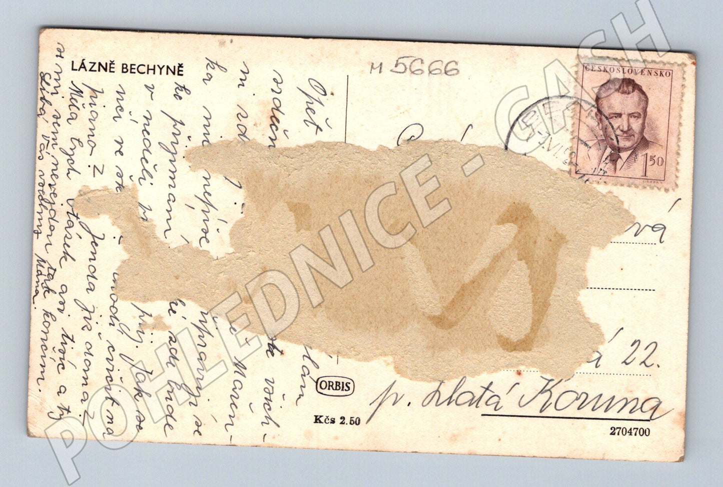 Postcard Lázně Bechyně historical castle (M5666)