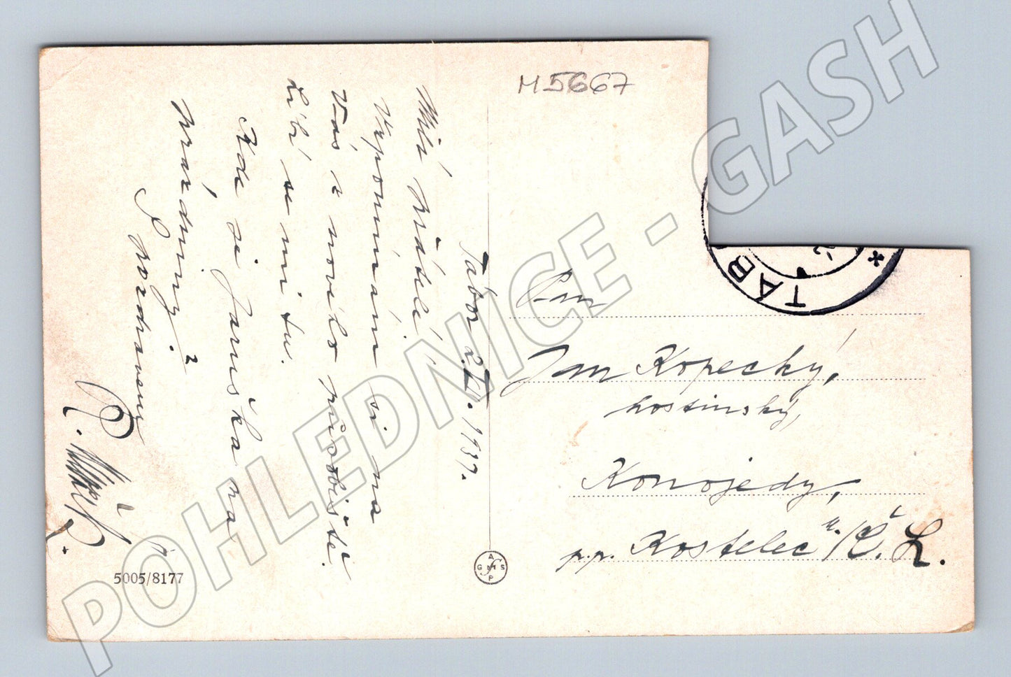 Postcard Tábor historical town hall (M5667)