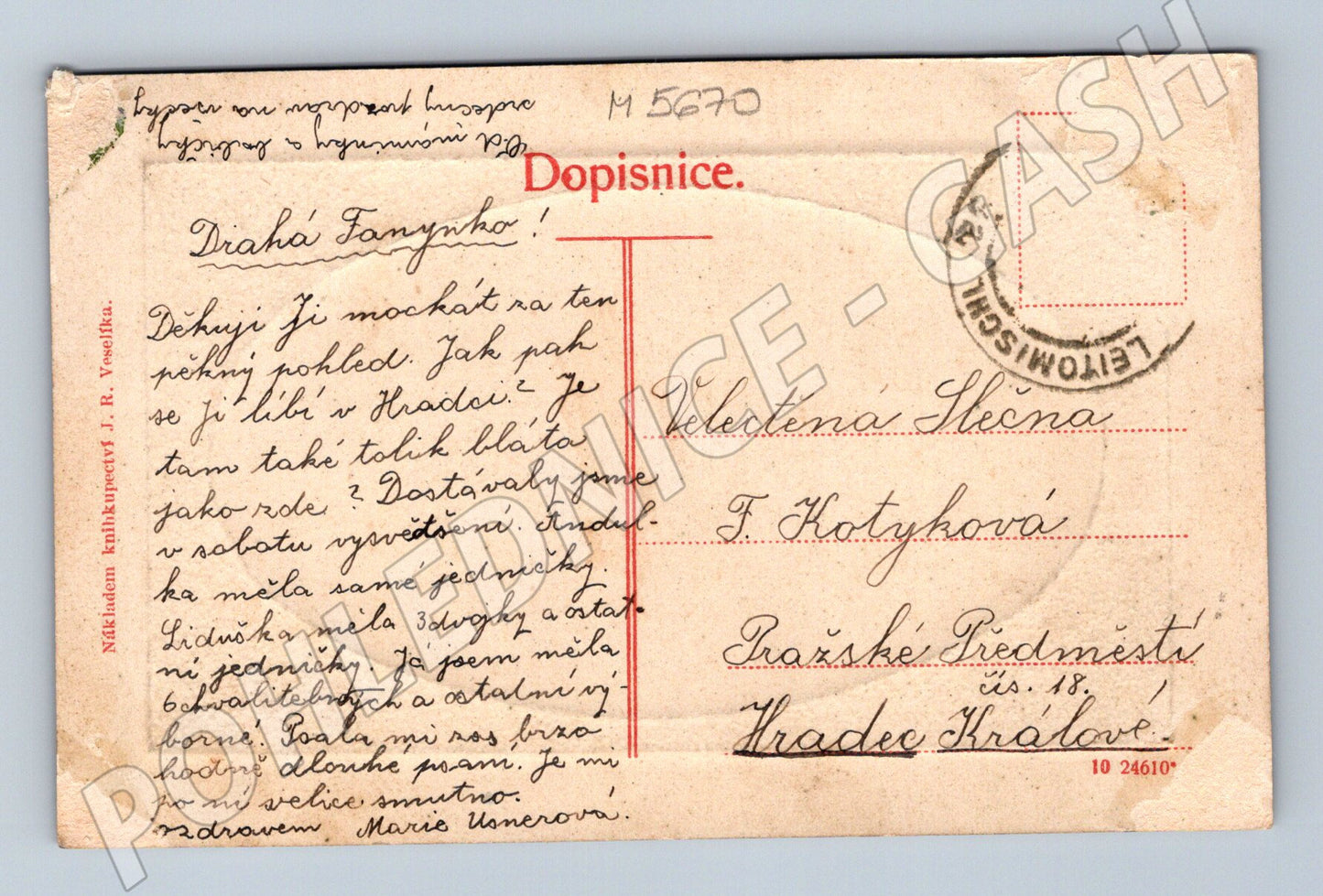 Postcard Litomyšl Smetana's House historical (M5670)