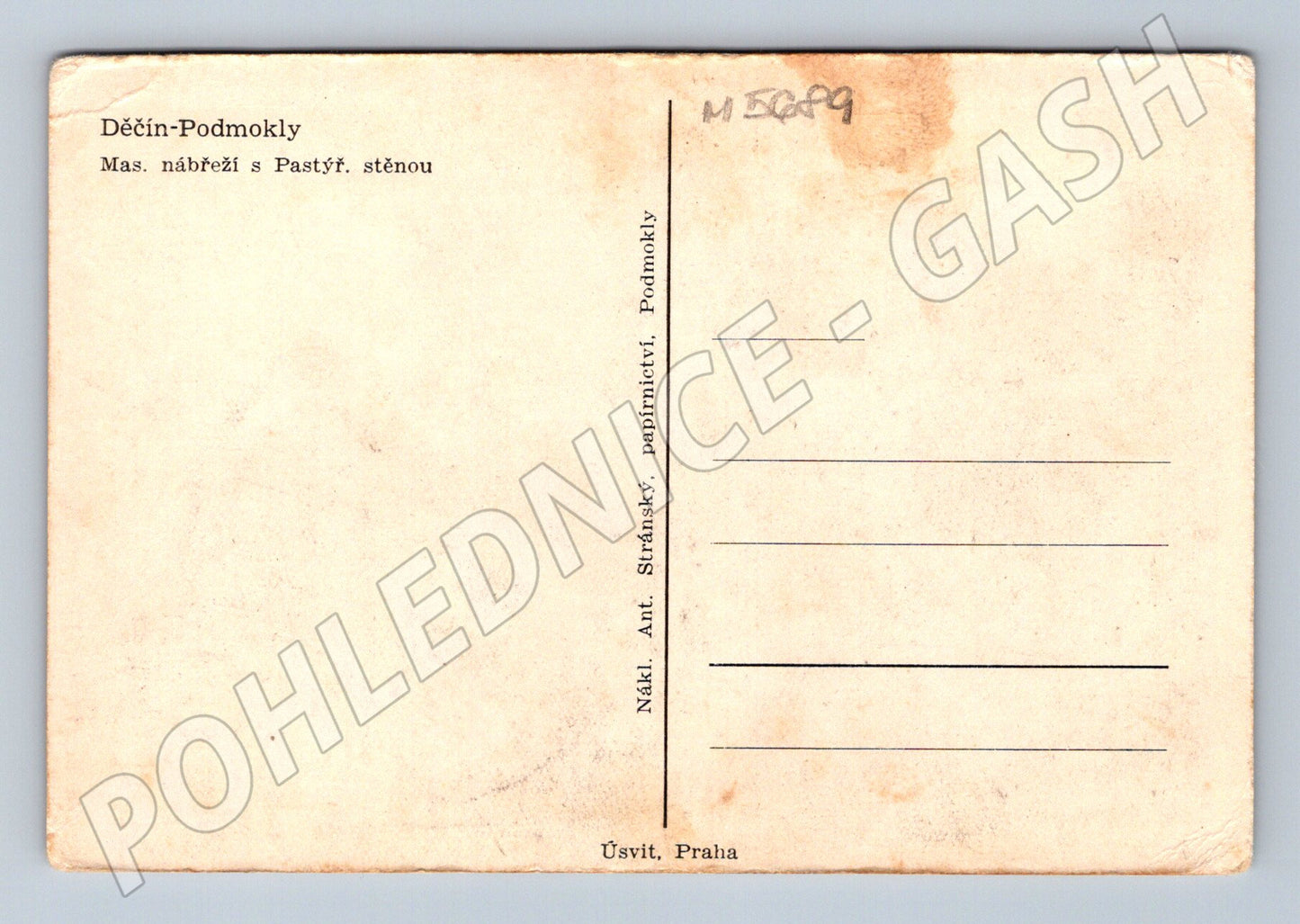 Postcard Děčín Podmokly Masaryk Embankment (M5689)